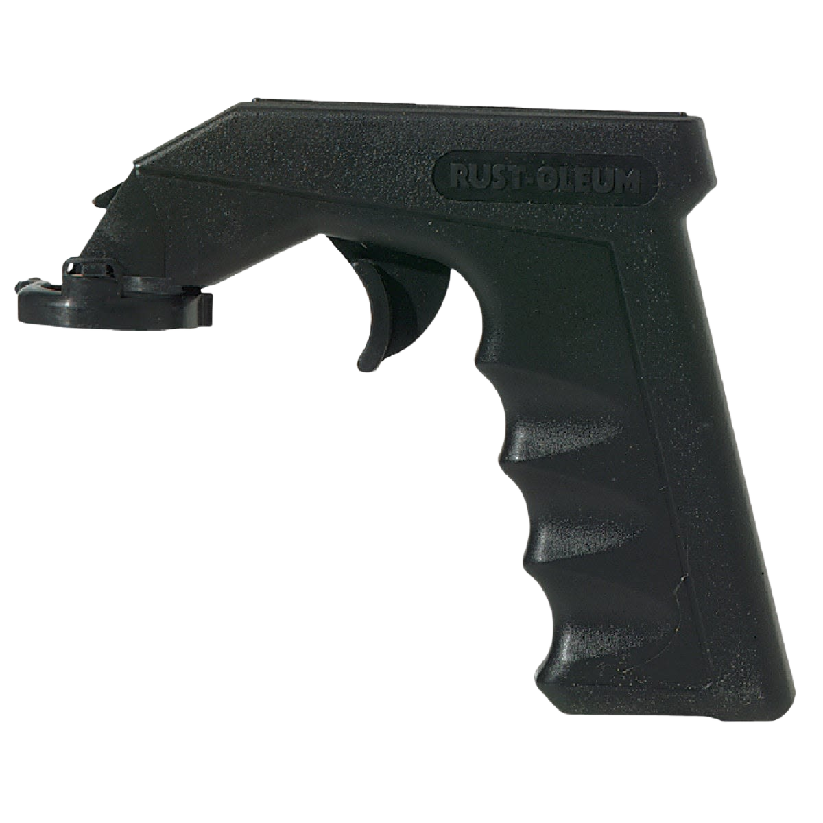 Black ergonomic spray paint can handle grip designed for easier spraying in paint sprayers and supplies collections