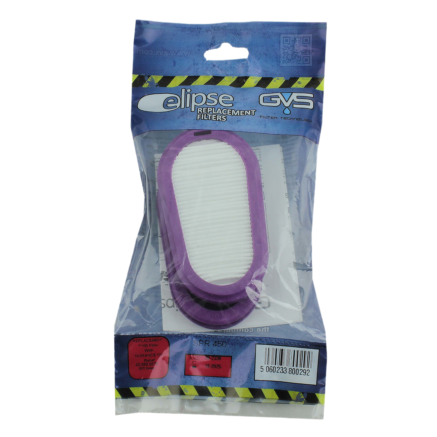 Pack of two GVS Elipse P100 replacement filters with purple frame for safety and respiratory protection under $50 collection