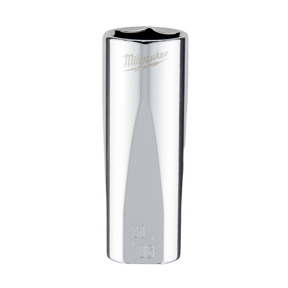 Polished steel socket with four flat sides designed for use in hand tools and sockets collections under $50