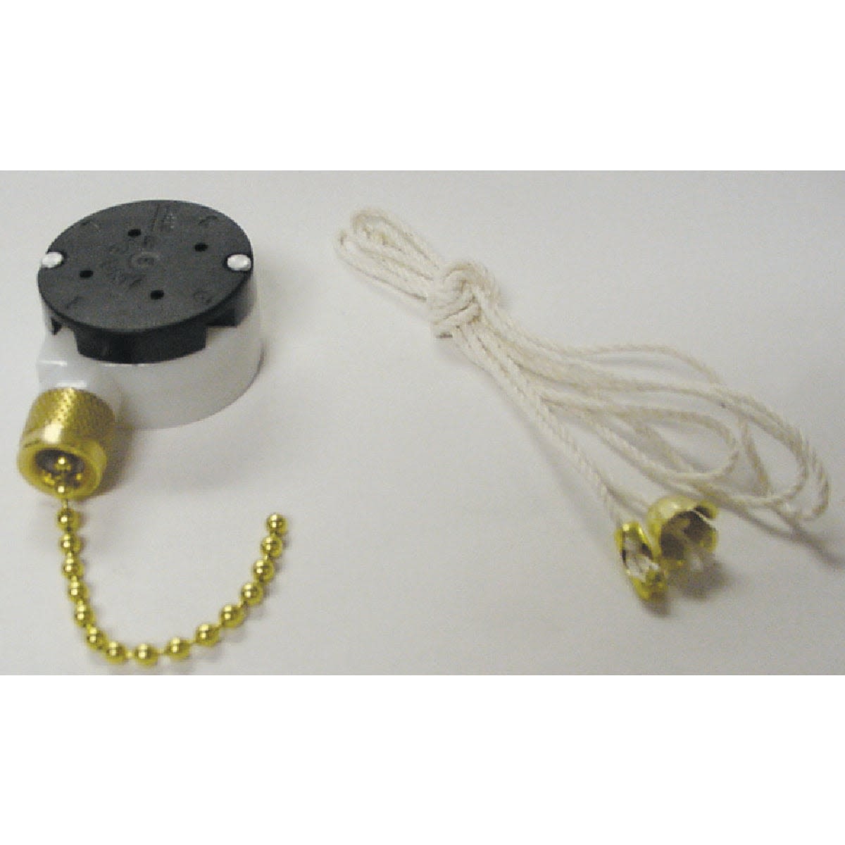Multi-speed pull chain switch with brass chain and wiring components for electrical and home improvement projects under $50
