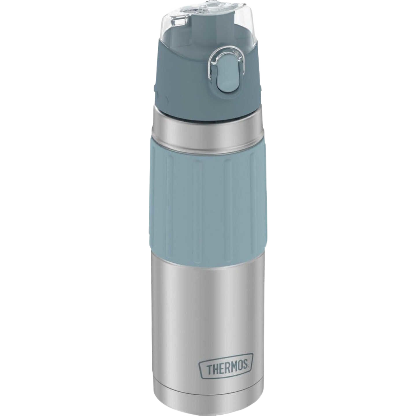 Charcoal insulated stainless steel bottle with spill-proof flip-top lid, ideal for drinkware and kitchen use under $50.