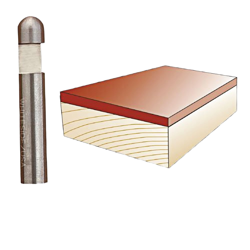 Solid carbide flush trim bit with 1/4 inch shank for precise laminate trimming in tool accessory collections