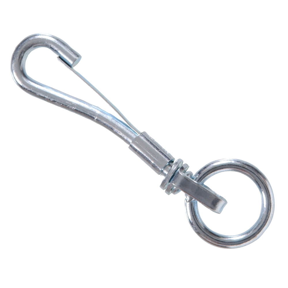 Hardware Essentials Round Swivel Eye Rope Spring Snap Zinc (3/4" x 4-3/8")