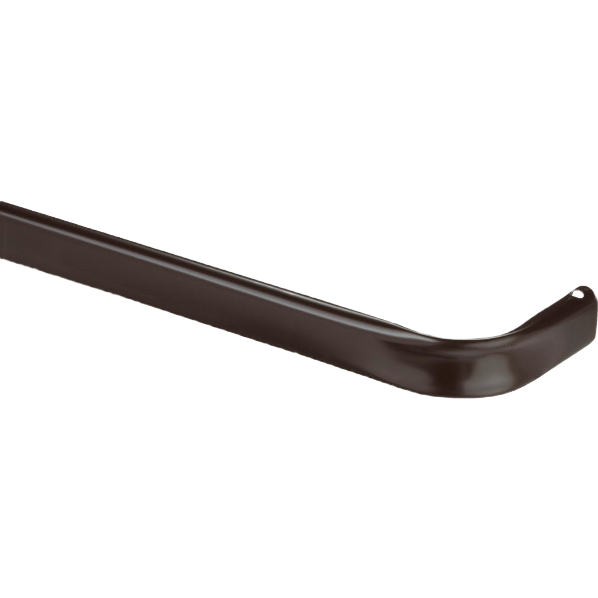 Espresso finish single curtain rod with rounded end cap, adjustable from 28 to 48 inches for home improvement use