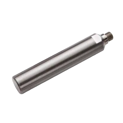 Silver metal tool rest stem with threaded end, part of woodworking tool accessories for home improvement tasks