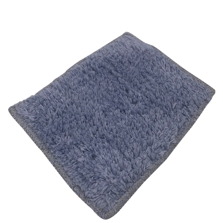Two cornflower blue microfiber Shrubbies with plush texture for versatile cleaning and home care tasks