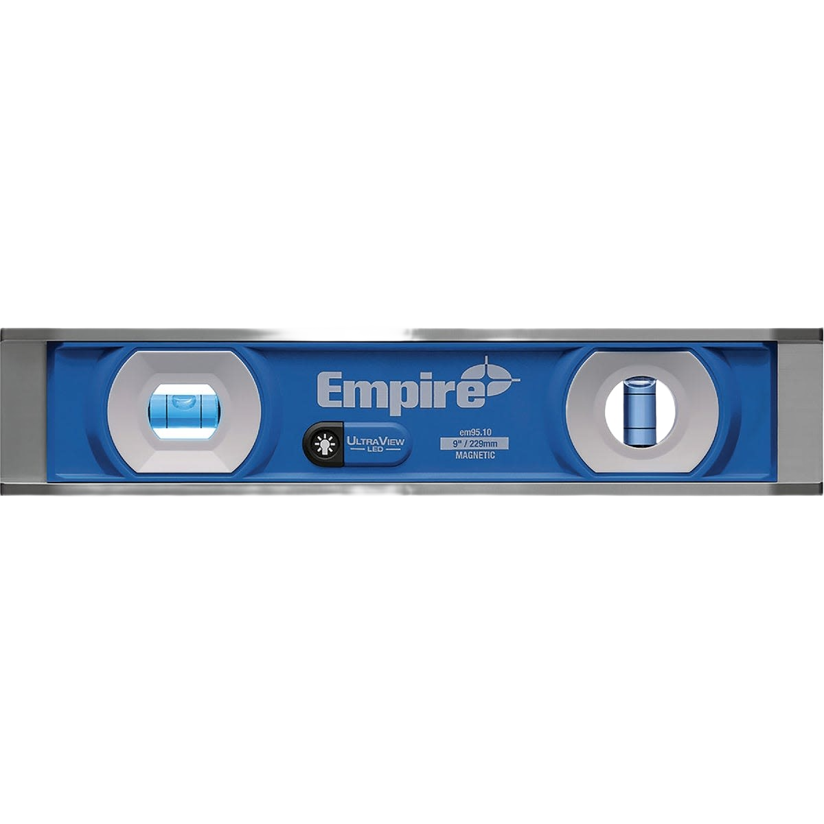 Blue Empire torpedo level with LED vial visibility for precise measurements in woodworking and hand tools collections