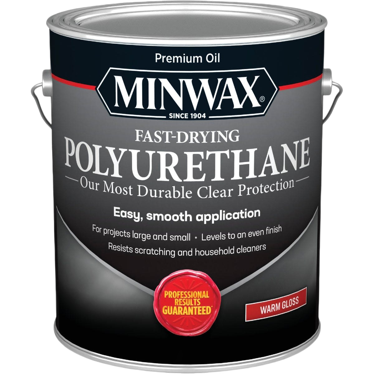 Minwax fast-drying clear polyurethane in warm gloss finish for interior wood protection and finishing projects