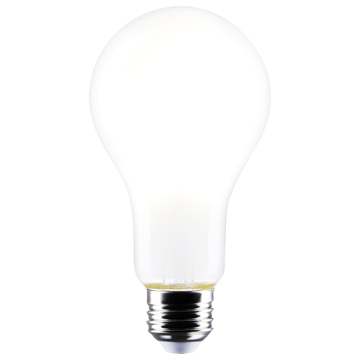 Frosted A21 LED light bulb with cool white glow and medium base for energy-efficient lighting in home and electrical collections