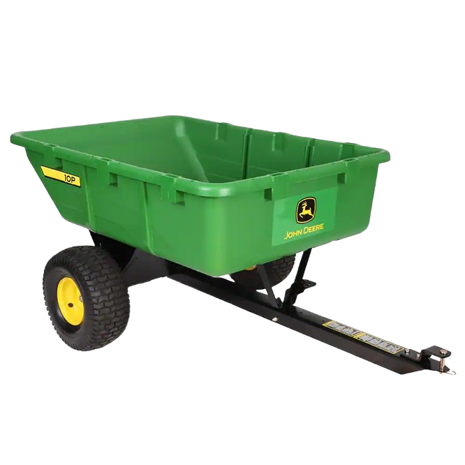 Green poly utility cart with heavy-duty tires for yard and garden hauling under $50 home improvement tools