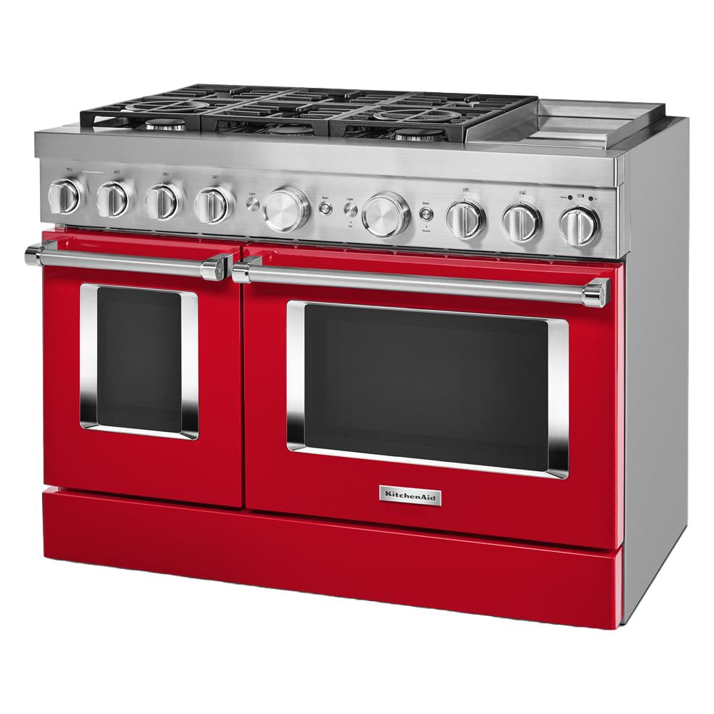KitchenAid® 48'' Smart Commercial-Style Dual Fuel Range with Griddle