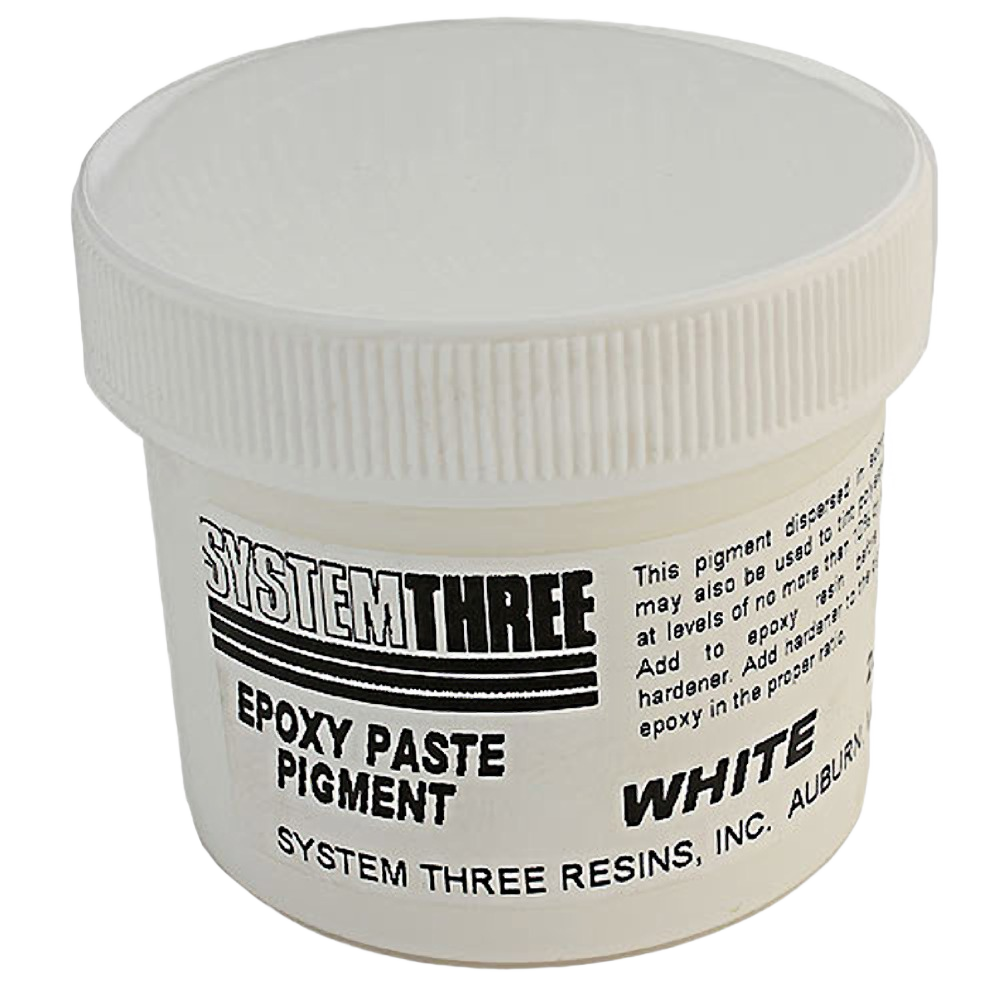 Small container of white epoxy paste pigment for woodworking and sealing in home improvement projects under $50 collections