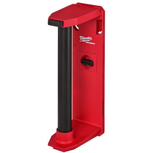 Red and black modular roll holder designed for customizable tool storage in workshop and jobsite organization systems