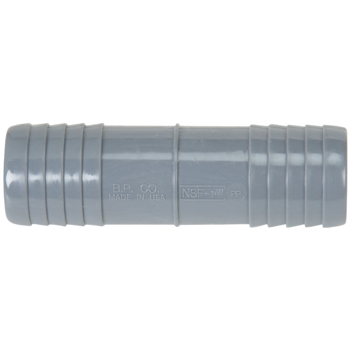 Gray polypropylene insert coupling for polyethylene pipes, suitable for plumbing and pipes & fittings under $50 collections