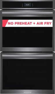 Stainless steel 30-inch double electric wall oven with digital display, convection features in kitchen appliances at Hartville Hardware