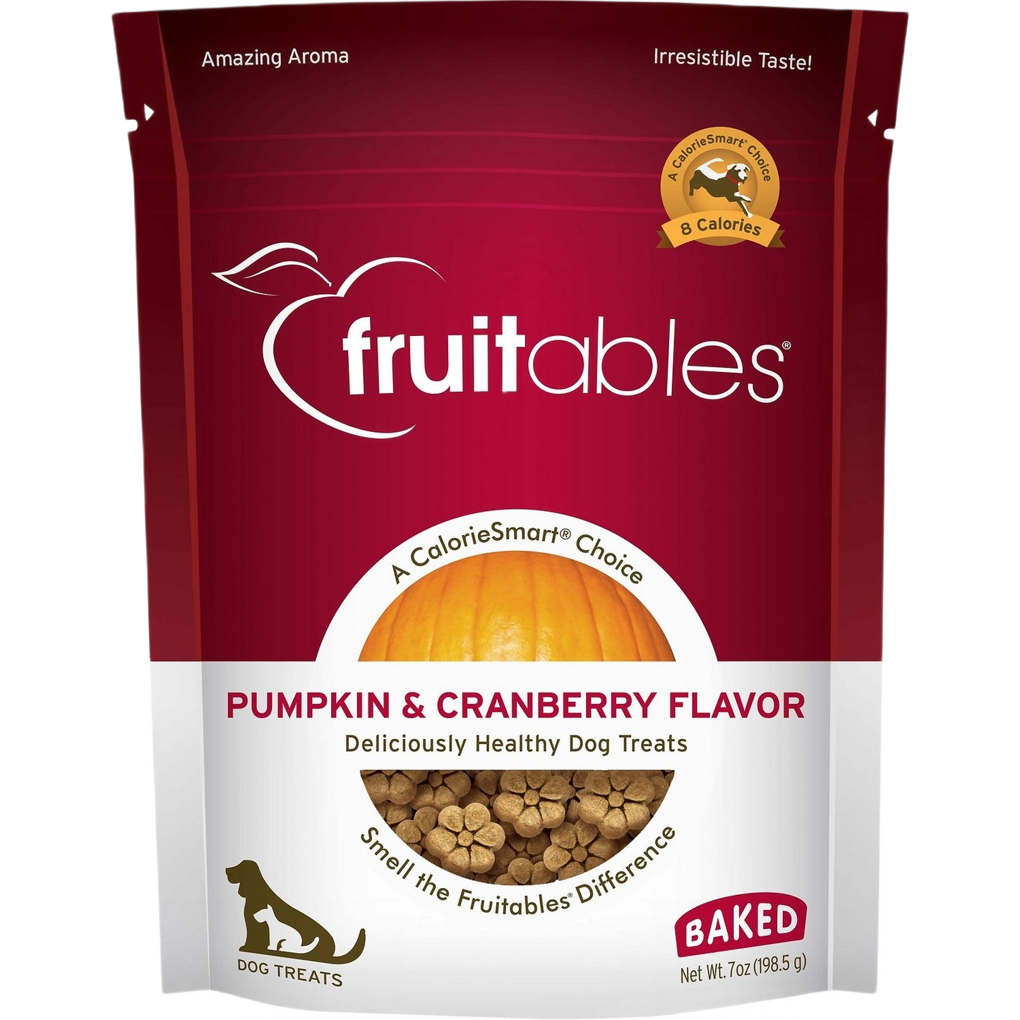 Baked pumpkin and cranberry dog treats in resealable bag for healthy snacking in pet and dog supplies collections