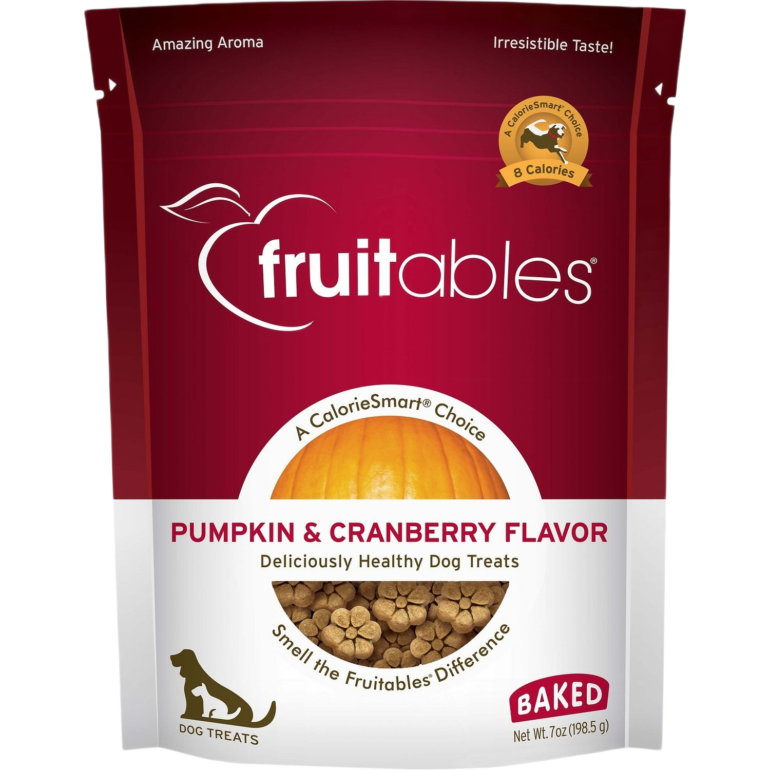 Baked pumpkin and cranberry dog treats in resealable bag for healthy snacking in pet and dog supplies collections