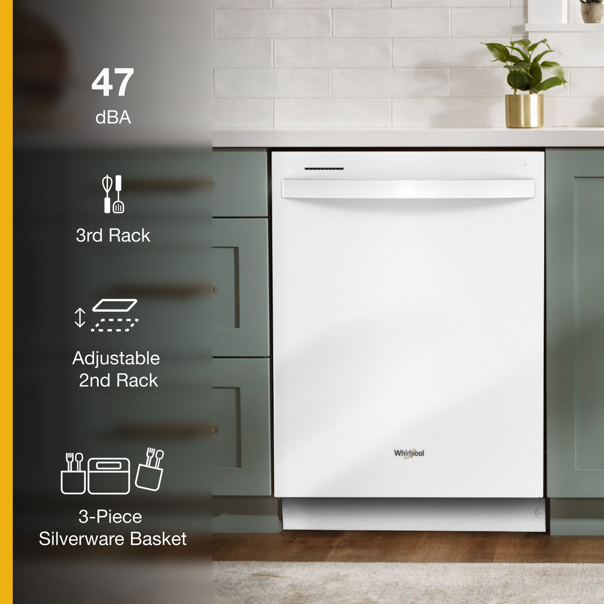 24” Stainless Steel Dishwasher with AI Intelligent Wash - 47 dBA