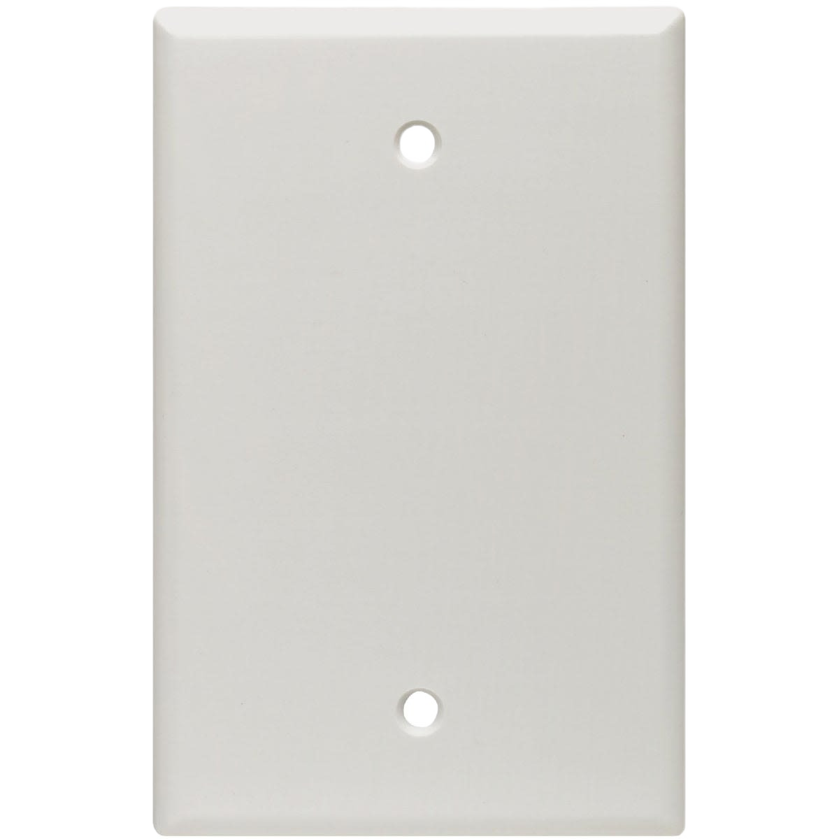 White thermoset 1-gang midway blank wall plate for home improvement and electrical use