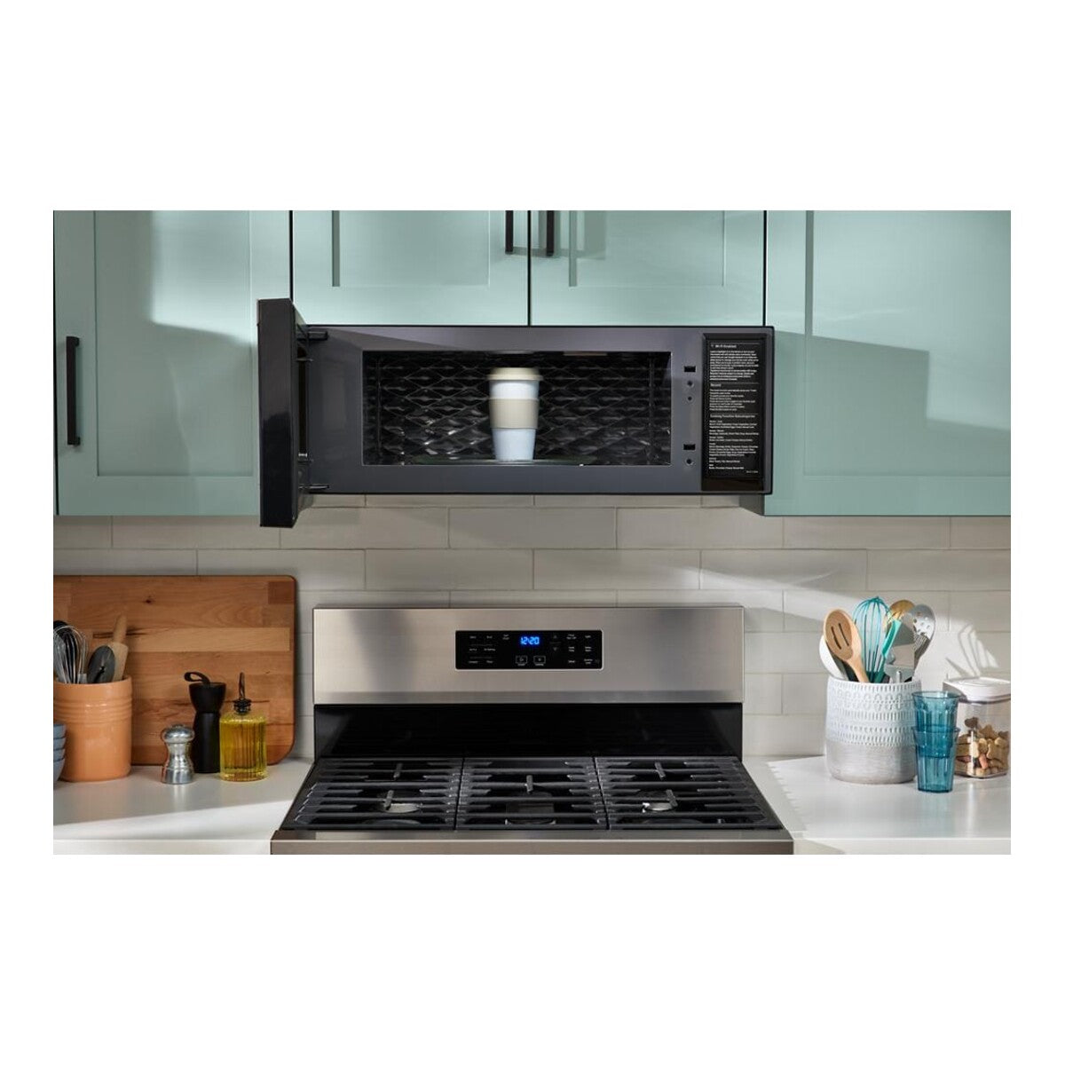 1.1 cu. ft. Smart Low Profile Microwave Hood Combination with 450 CRM 4-Speed Venting