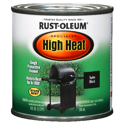 Can of Rust-Oleum Specialty high heat satin black enamel paint for grills in specialty paint and home improvement collections