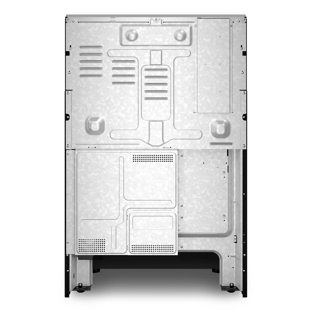Back view of a 30-inch wide electric range showcasing metal panel and structural design in ranges and kitchenware collection