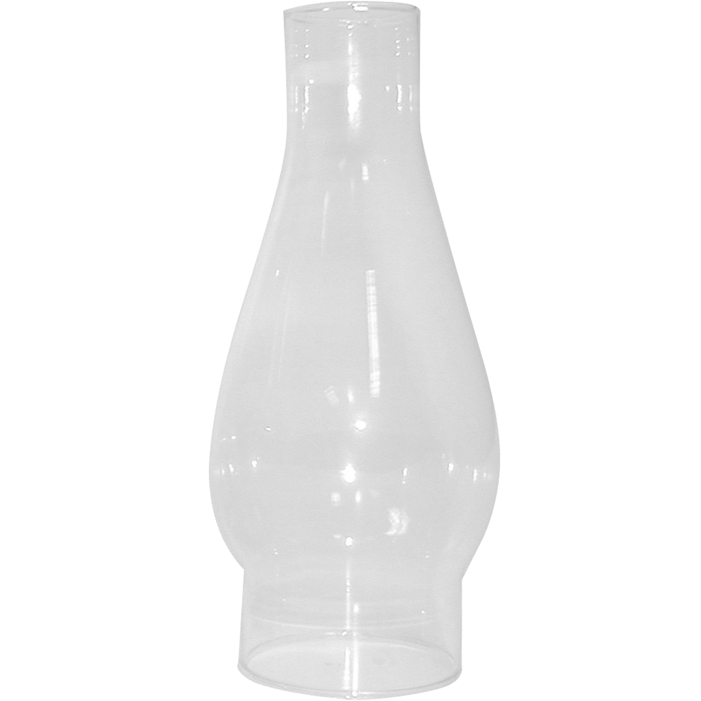 Clear glass replacement chimney with finger hold base for oil lamps in home decor and lighting collections under $50.