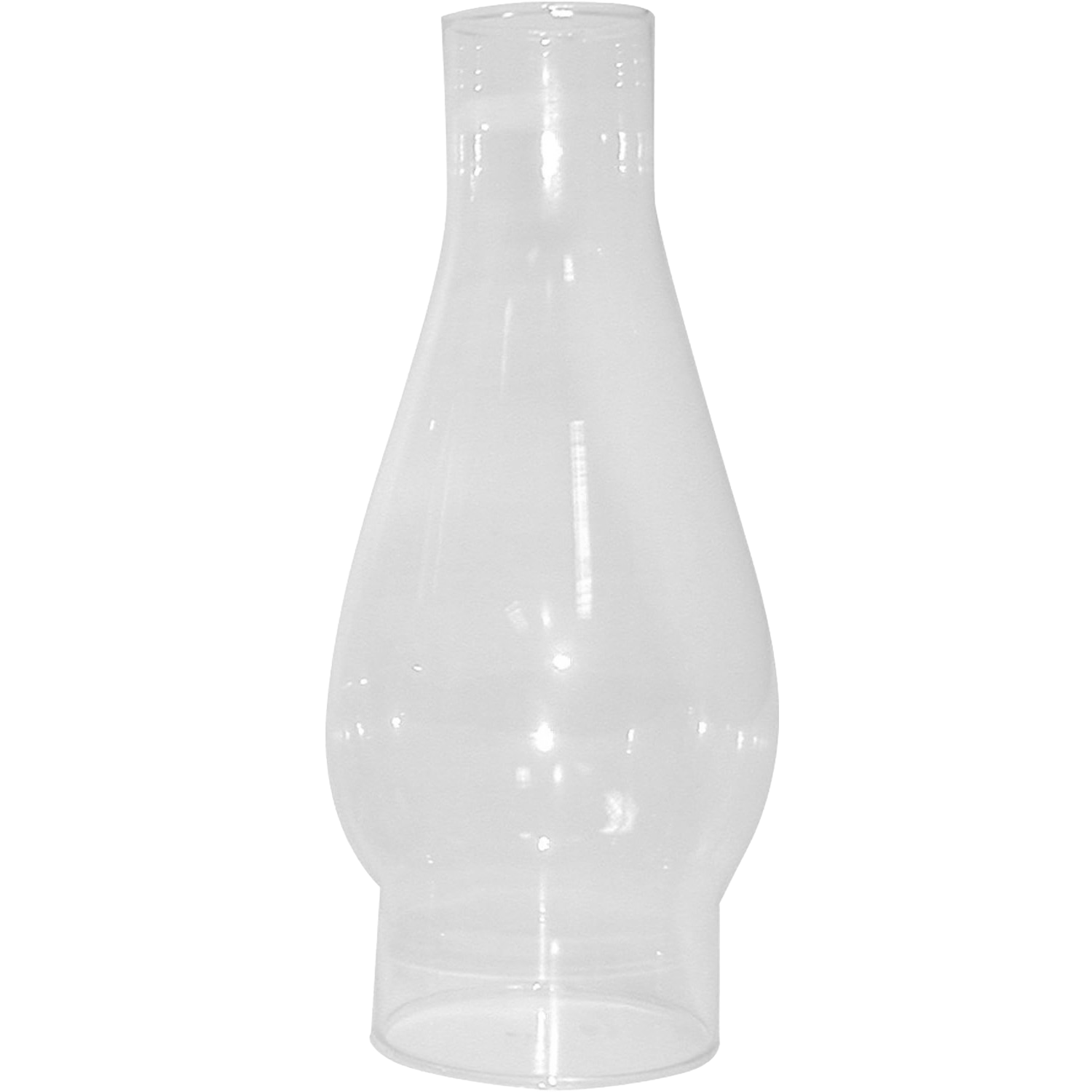 Clear glass replacement chimney with finger hold base for oil lamps in home decor and lighting collections under $50.