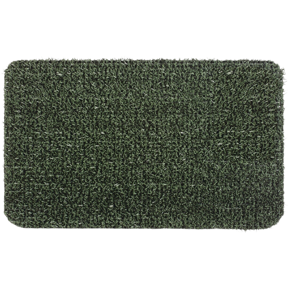 Green evergreen astro turf door mat designed for outdoor use in home improvement and entryway settings