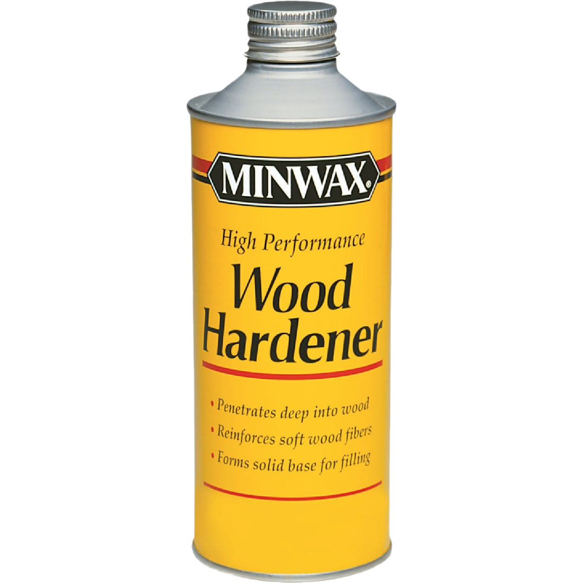 Yellow metal container of Minwax wood hardener for wood repair and reinforcing in patching and repair collections under $50