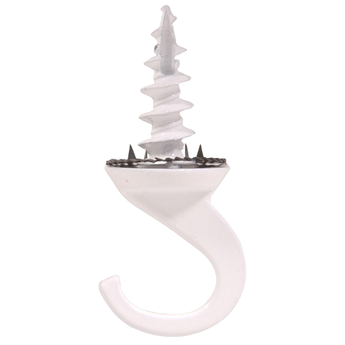 White ceiling driller hook with steel anchor for secure hanging in hardware and ceiling accessories under $50 collection