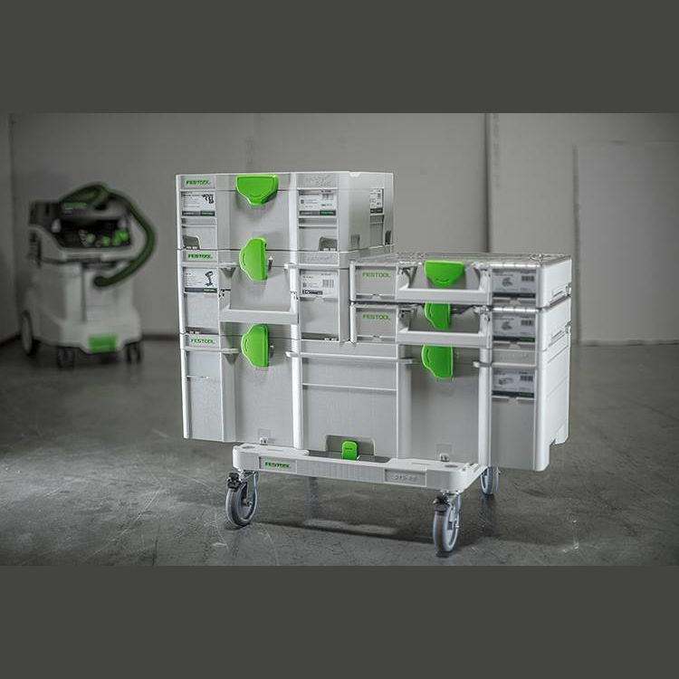 Modular tool storage system on wheeled SYS-Cart for workshop organization and woodworking tools storage solutions