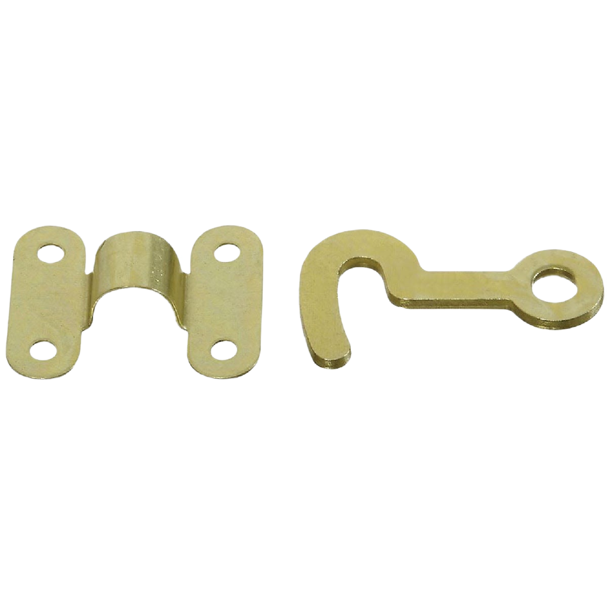 Solid brass hook and staple set for decorative chest and jewelry box closures in home improvement projects