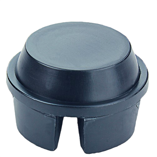 Black plastic hub cap designed for durable wheel protection in tools and home improvement applications