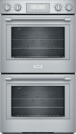 Professional stainless steel double wall oven with digital control panel, part of Thermador kitchen appliances collection
