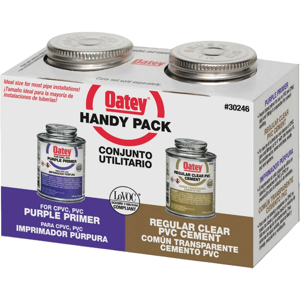 Packaged PVC purple primer and clear cement set for plumbing and pipe fitting repairs under $50 tools