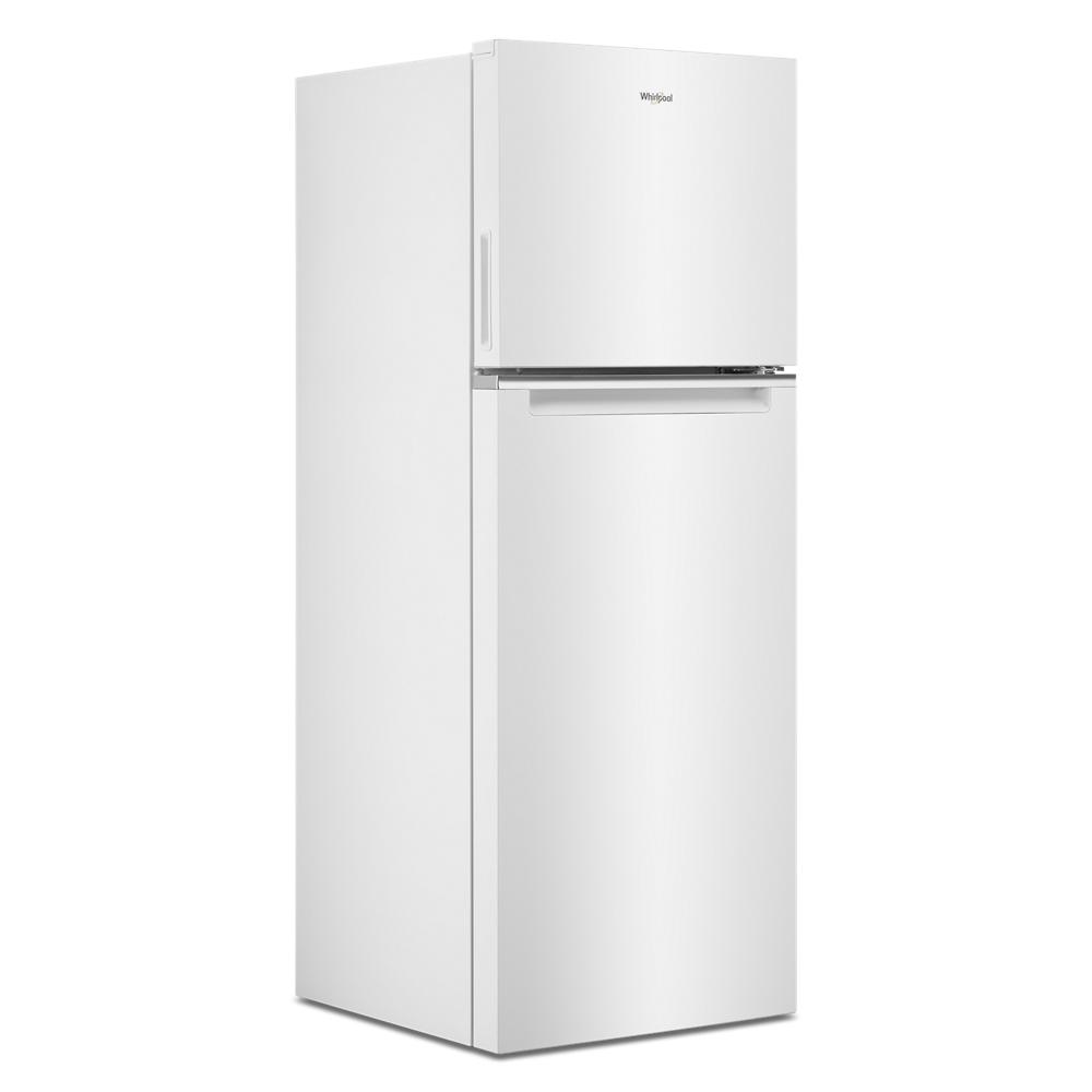 Compact white top-freezer refrigerator with flexible shelving and crispers from refrigerators and kitchen appliances collection