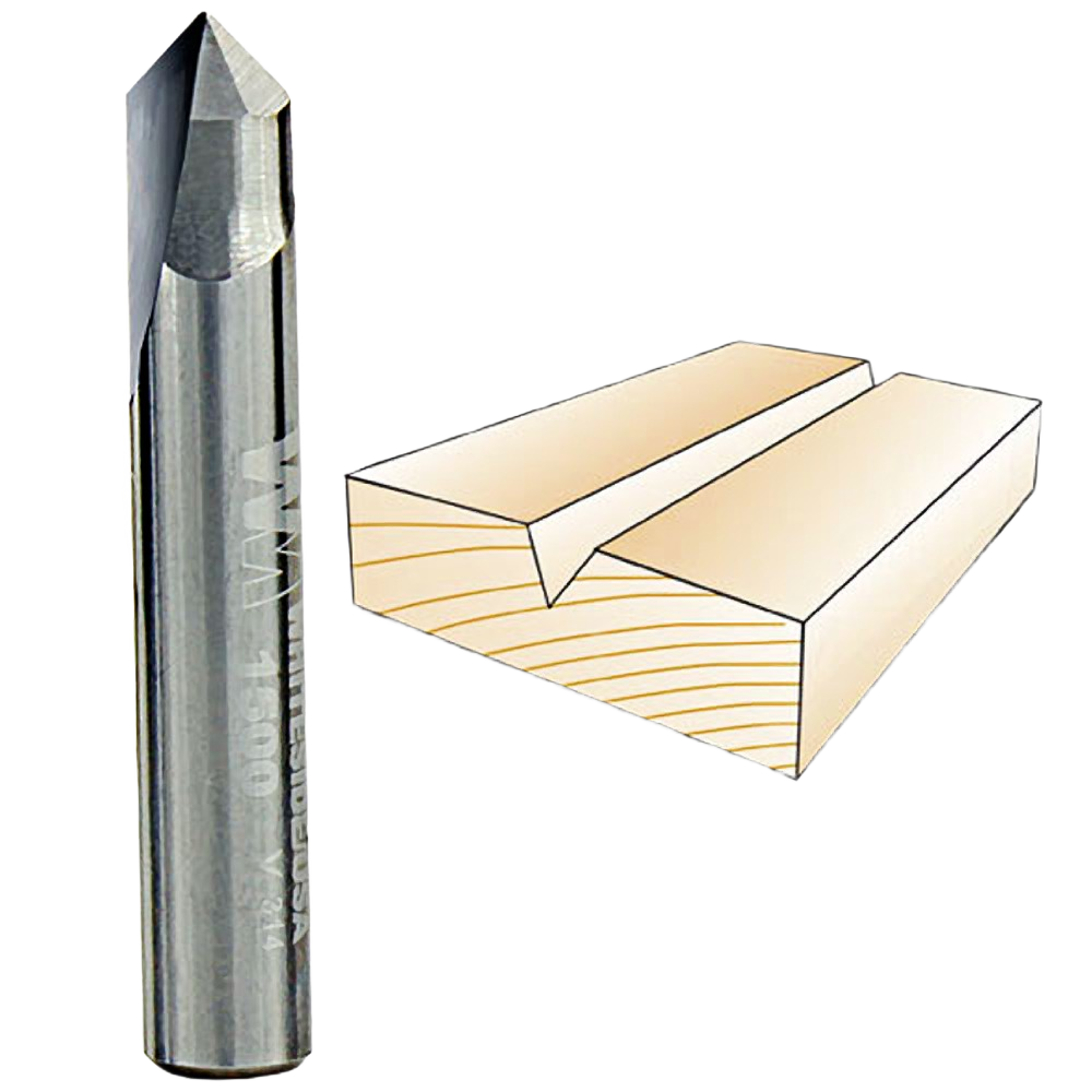 Metal router bit for precise 90-degree grooves and chamfering in woodworking and tool accessories under $50 collection