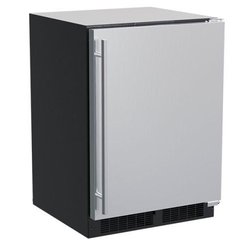 24-inch built-in refrigerator with stainless steel door, integrated handle, and ventilation grille in Appliances collection