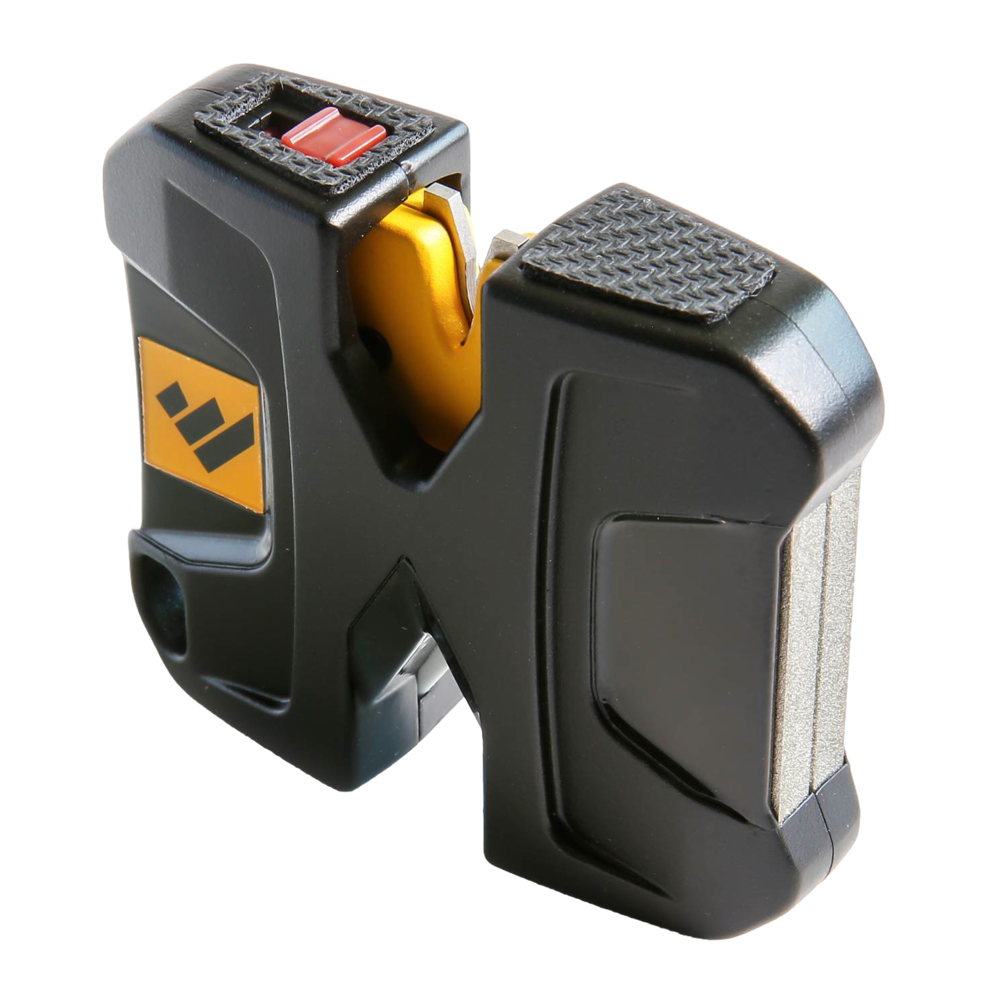 Compact black and yellow pivot sharpener with textured grips for kitchenware and woodworking hand tools under $50 collection