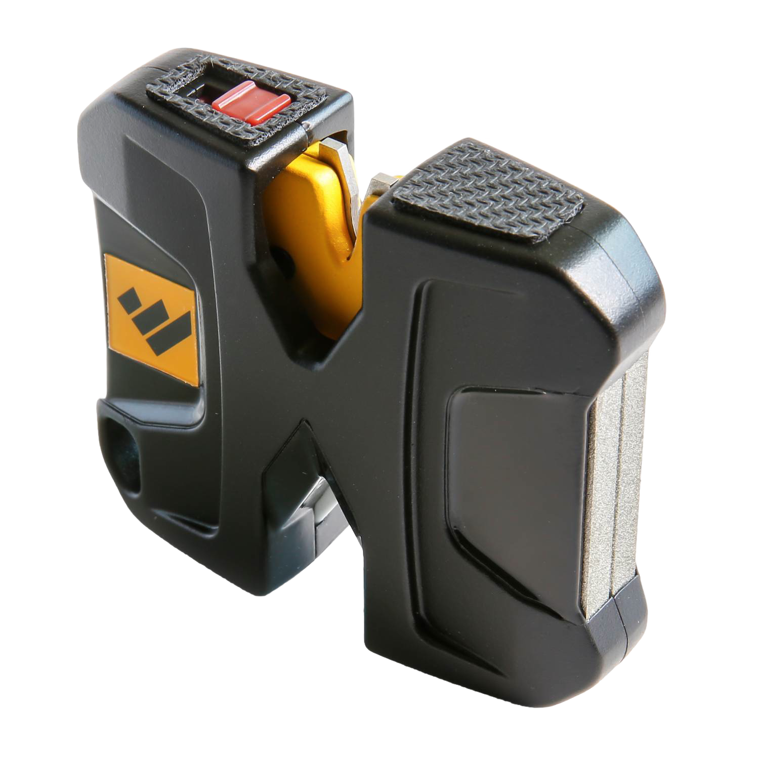 Compact black and yellow pivot sharpener with textured grips for kitchenware and woodworking hand tools under $50 collection