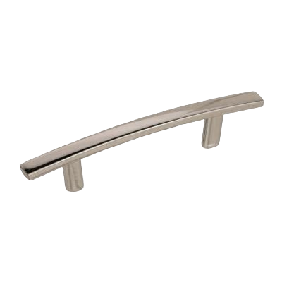 Polished nickel cabinet pull with sleek curved design for furniture hardware and home improvement under $50 collections