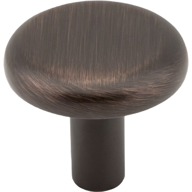 Brushed oil rubbed bronze cabinet knob with smooth rounded top for home improvement and hardware projects