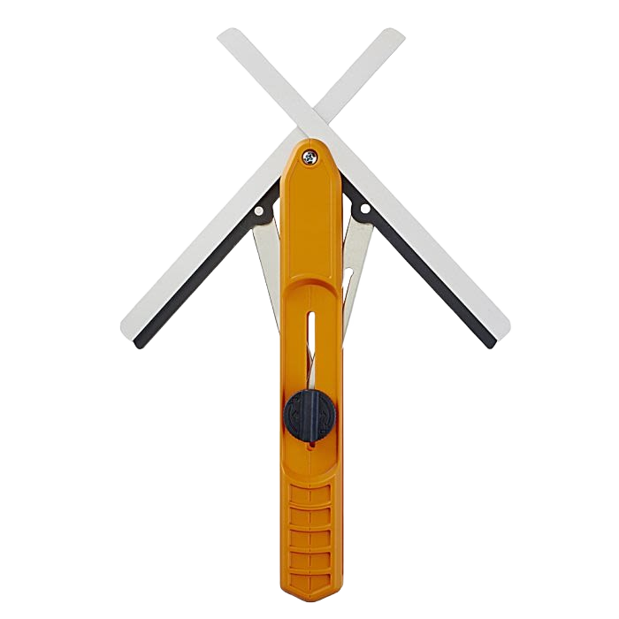 Yellow and gray angle duplicator tool for precise miter measurements in woodworking and hand tools collections under $50