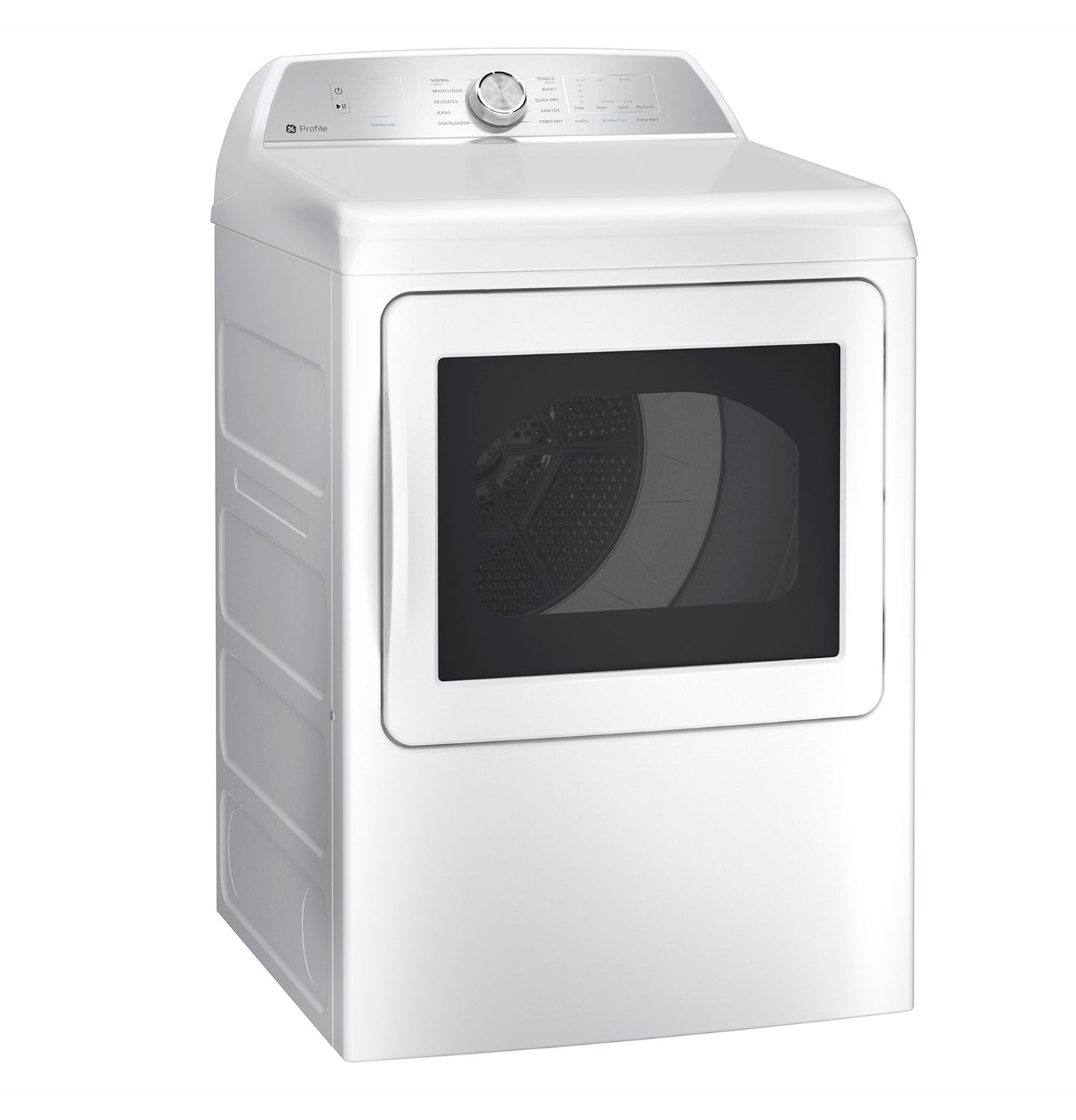 White electric dryer with aluminized alloy drum and front glass door in appliances and washers & dryers collection