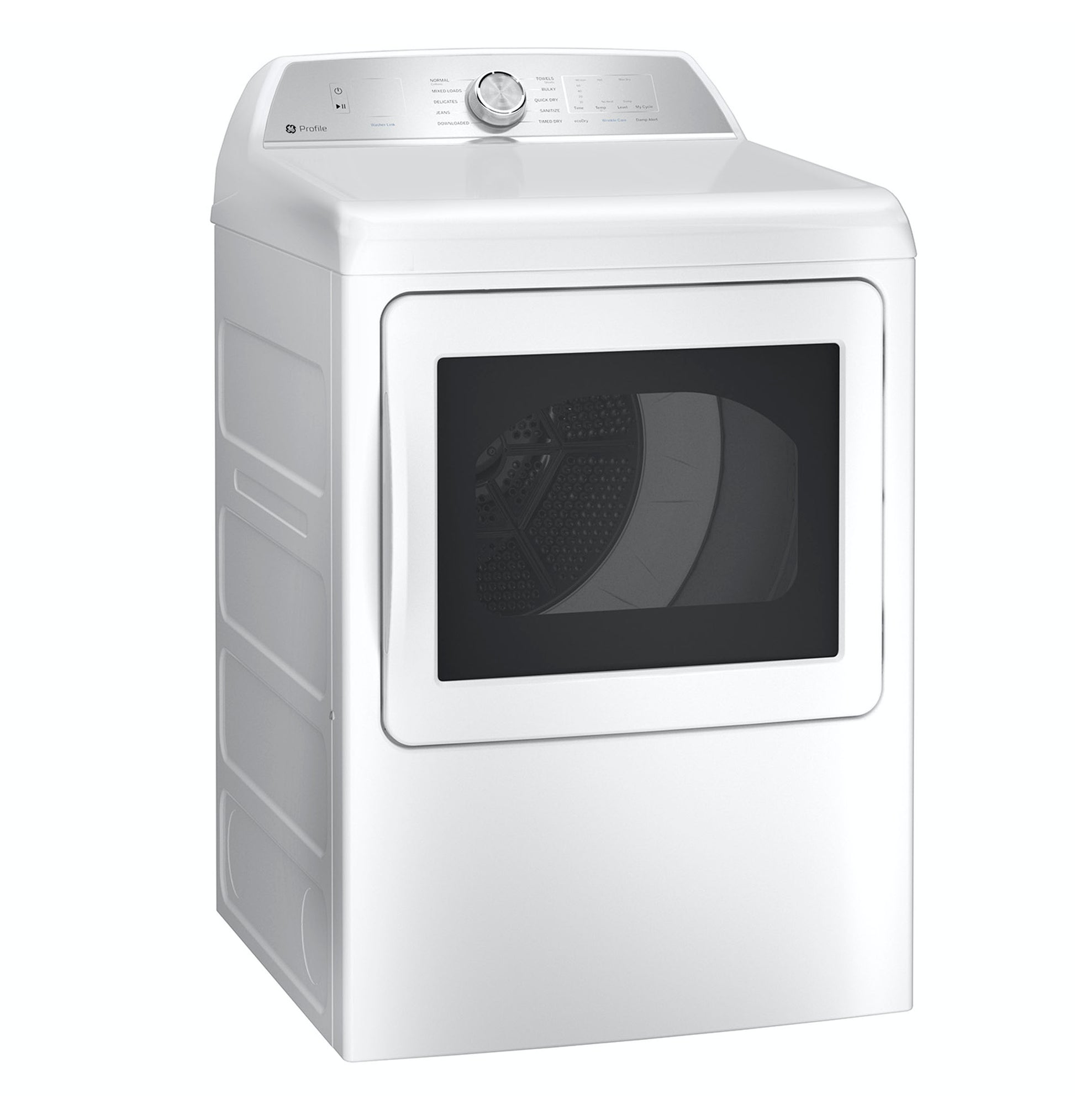 White electric dryer with aluminized alloy drum and front glass door in appliances and washers & dryers collection