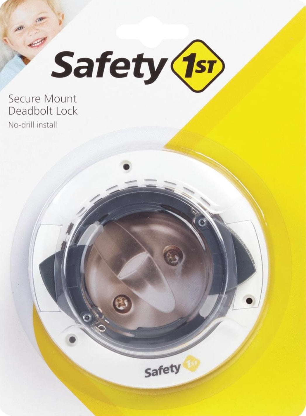 White plastic secure mount deadbolt lock for child safety in home improvement and hardware collections under $50.