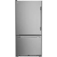 Stainless steel 33-inch standard-depth bottom mount refrigerator with left door swing from KitchenAid appliances collection