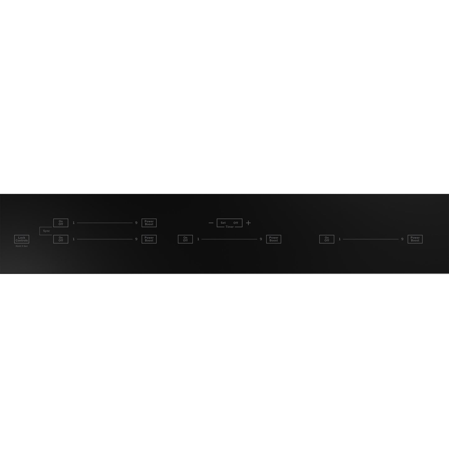 Black built-in induction cooktop touch control panel from Induction Cooktops and Kitchen & Kitchenware collections