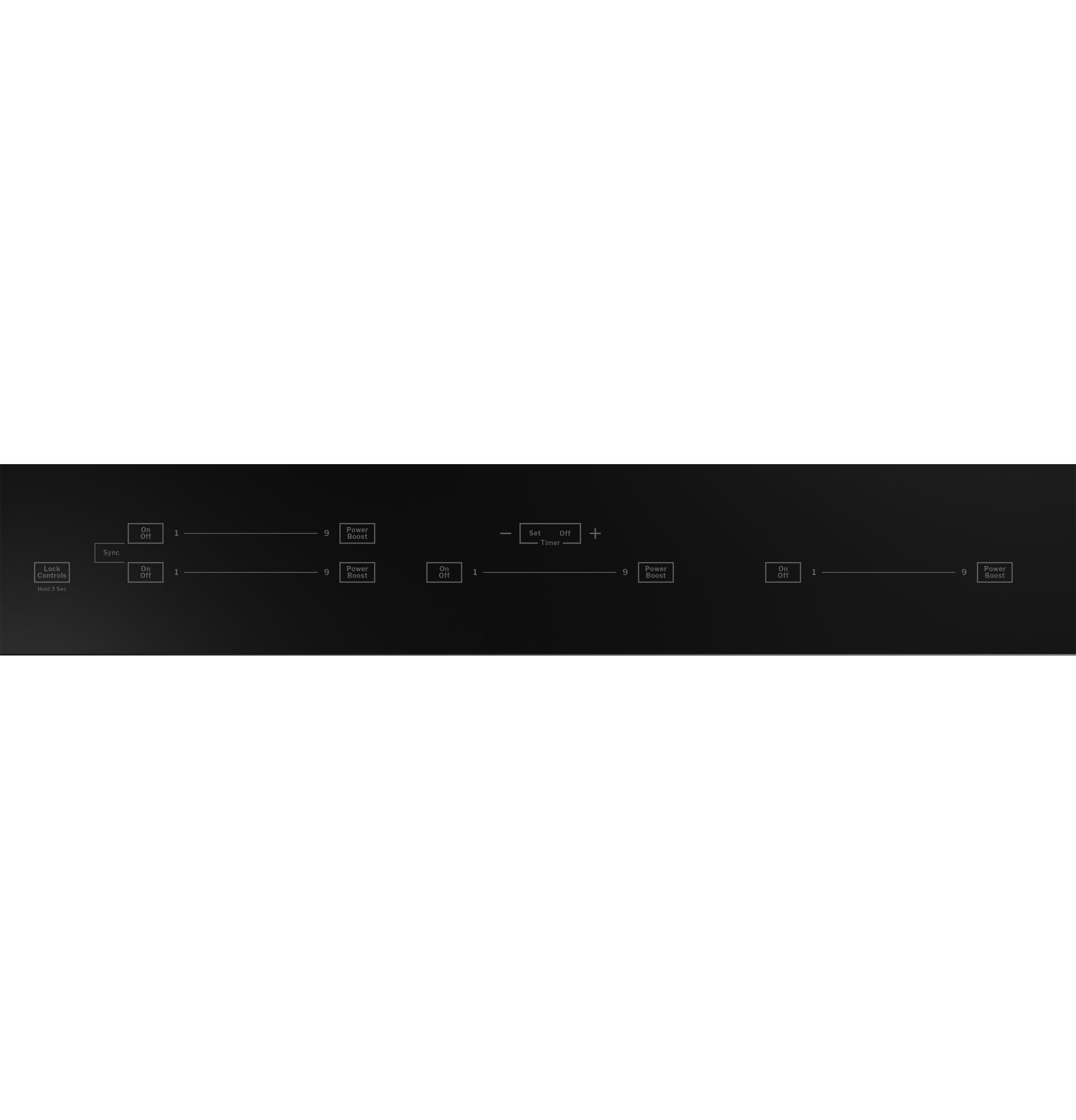 Black built-in induction cooktop touch control panel from Induction Cooktops and Kitchen & Kitchenware collections